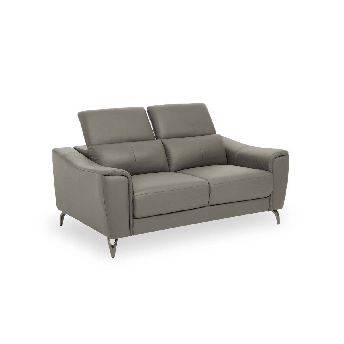 Padua 2 Seat Grey Leather Sofa