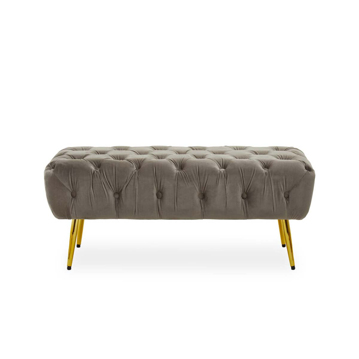 Tamra Mink Velvet Bench with Gold Legs
