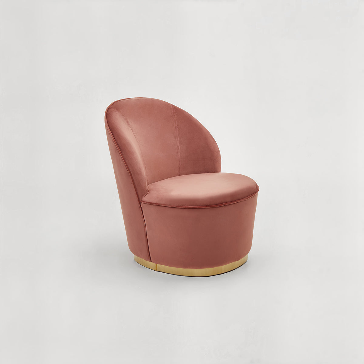 Kids Tamra Dusty Pink Velvet Gold Base Chair