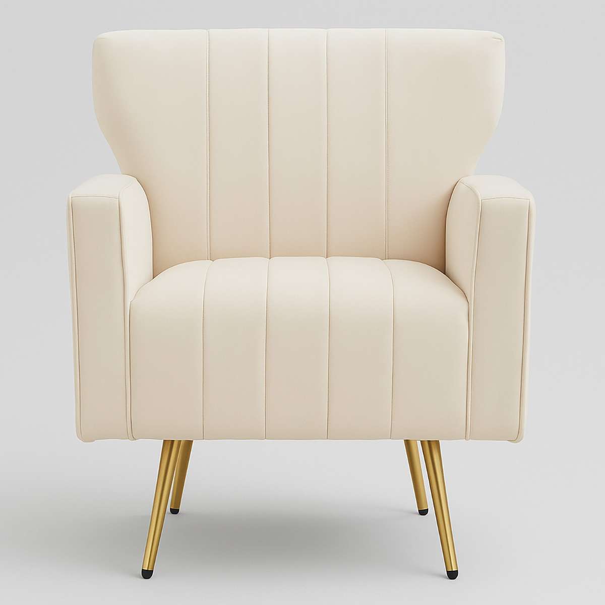 Hayley Natural Velvet Armchair