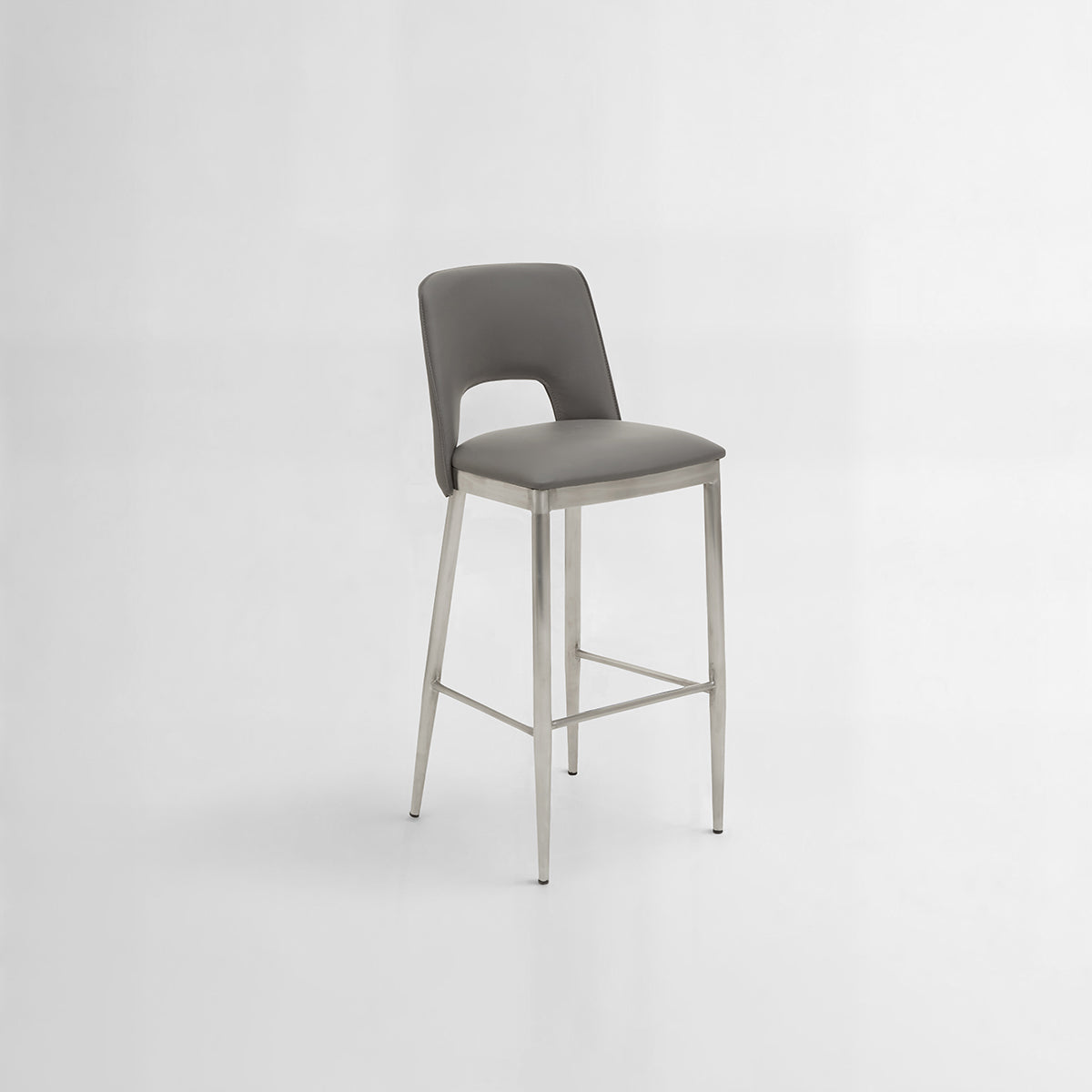 Gilden Grey Leather Effect Bar Chair