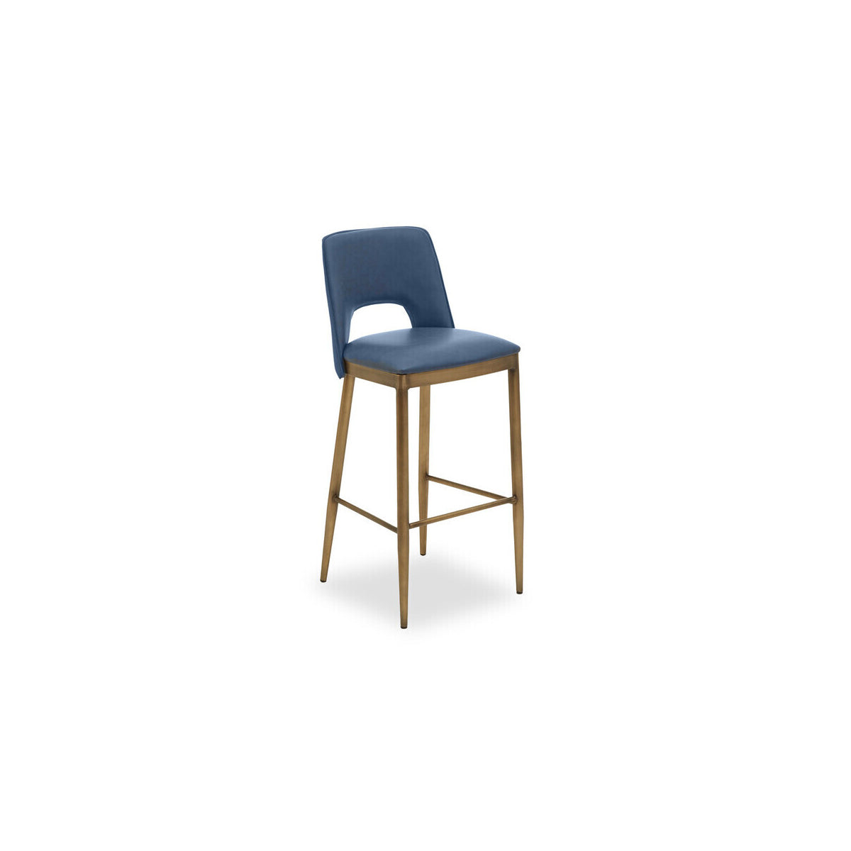 Gilden Blue Leather Effect Bar Chair