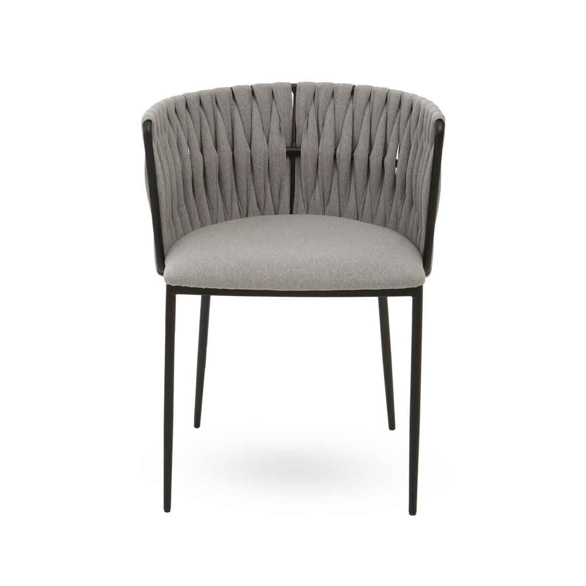 Gilden Grey Dining Chair With Woven Back