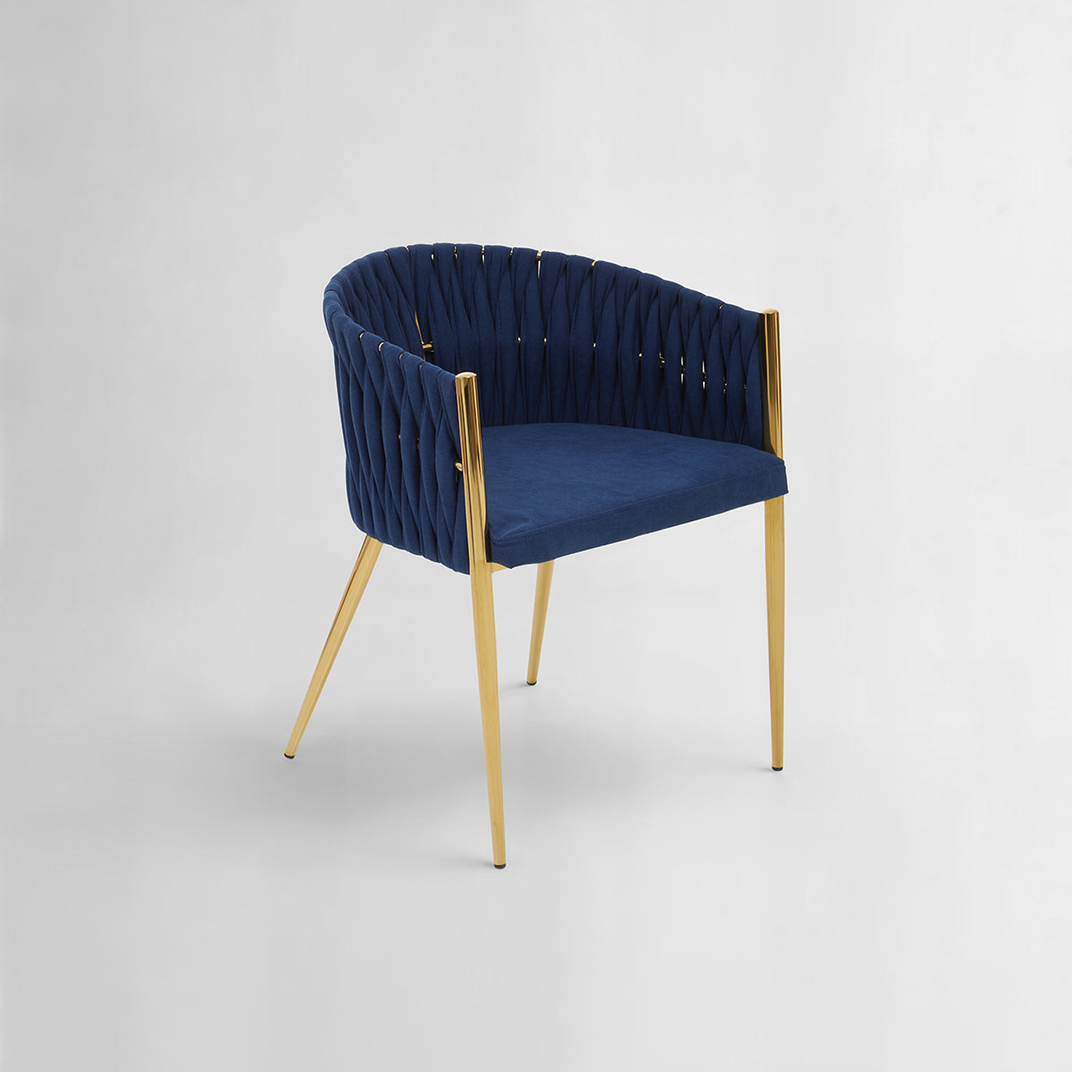 Gilden Blue Dining Chair With Woven Back