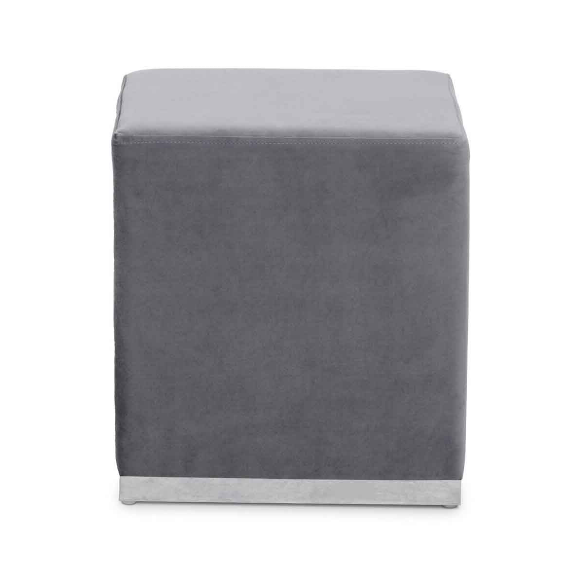 Hagen Grey And Silver Square Stool