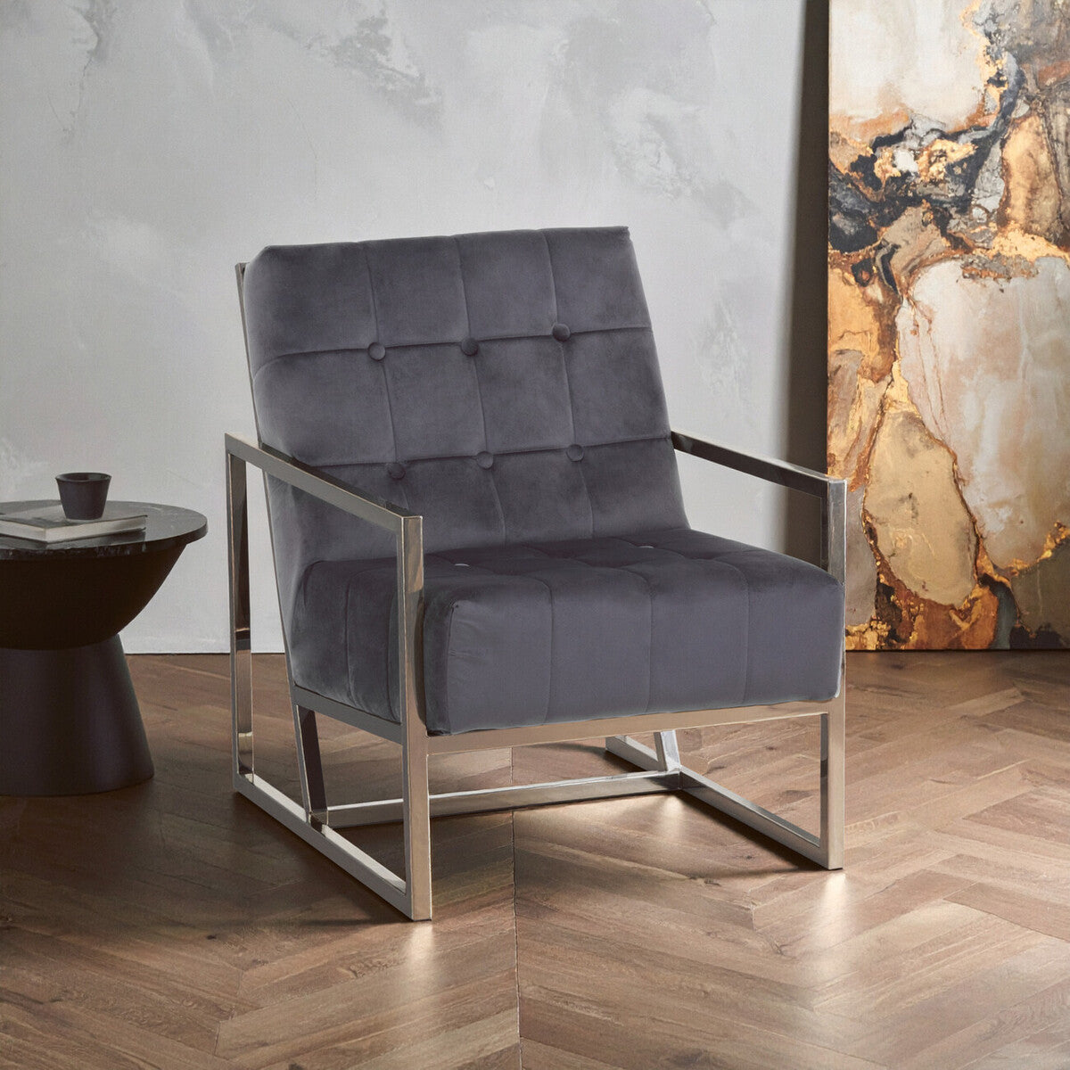 Hana Grey Velvet Chair