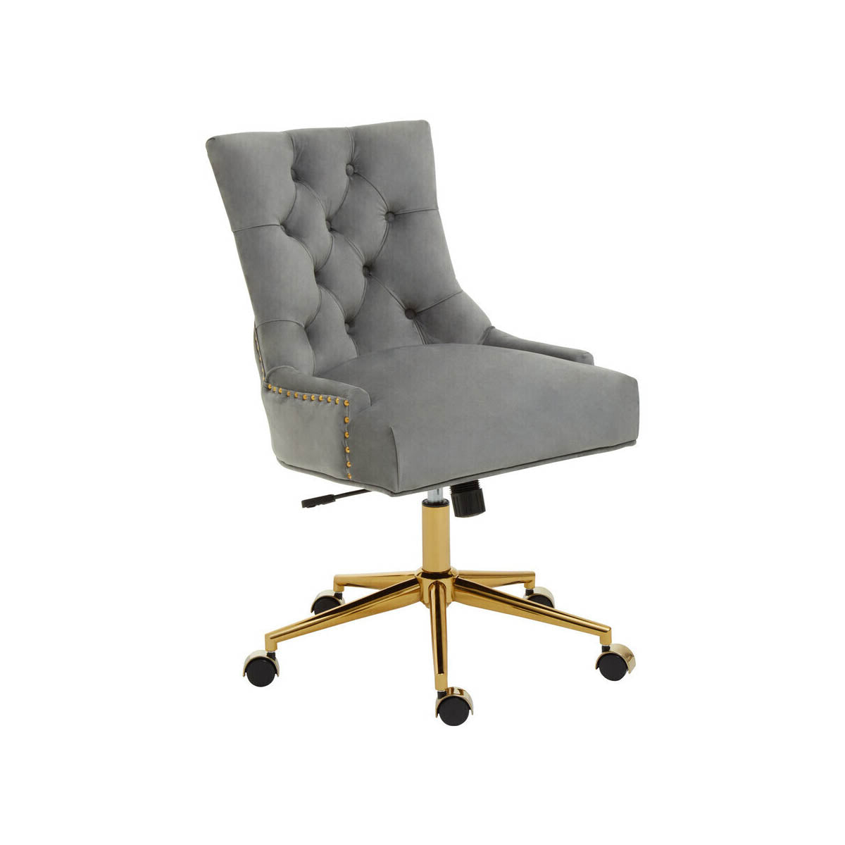 Anita Grey Velvet and Gold Base Home Office Chair