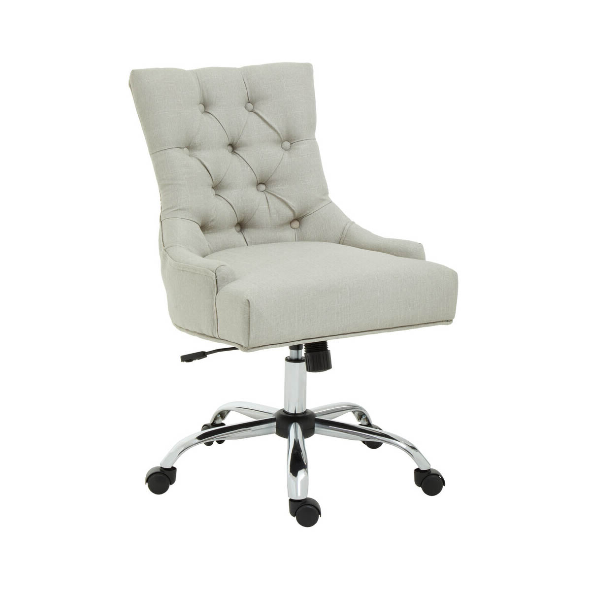 Anita Natural Fabric and Chrome Base Home Office Chair