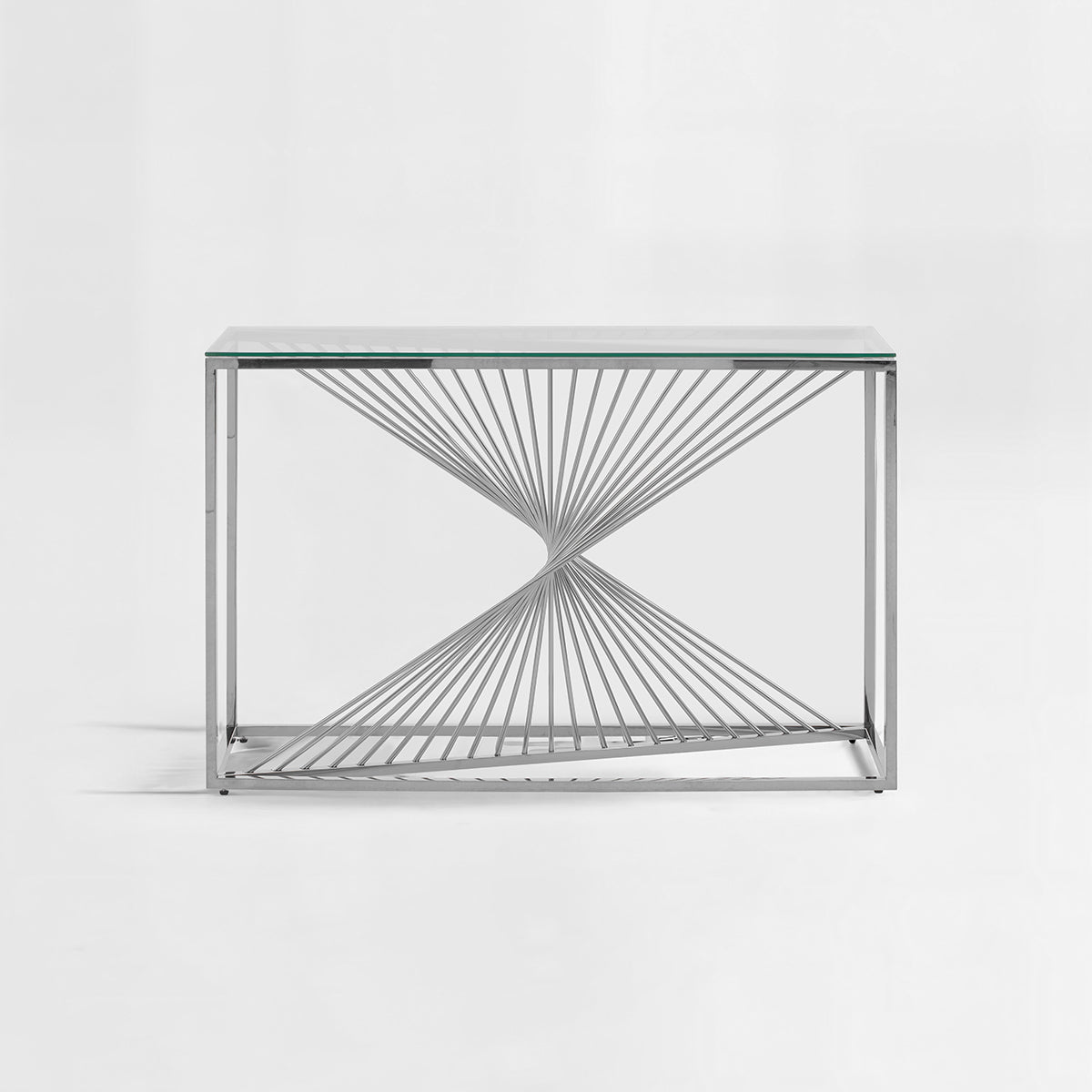 Amella Console Table With Silver Finish Frame