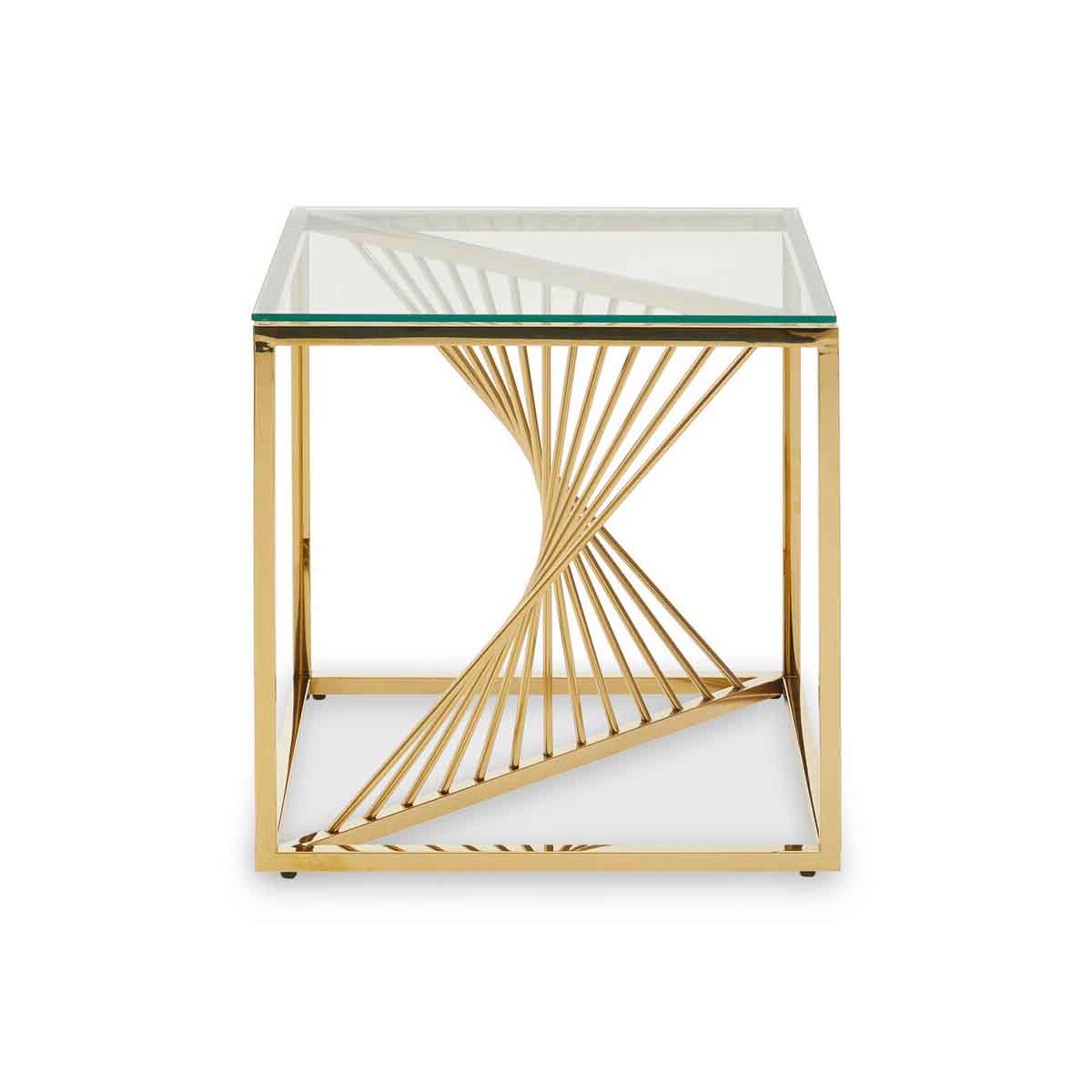 Amella End Table With Gold Finish Frame