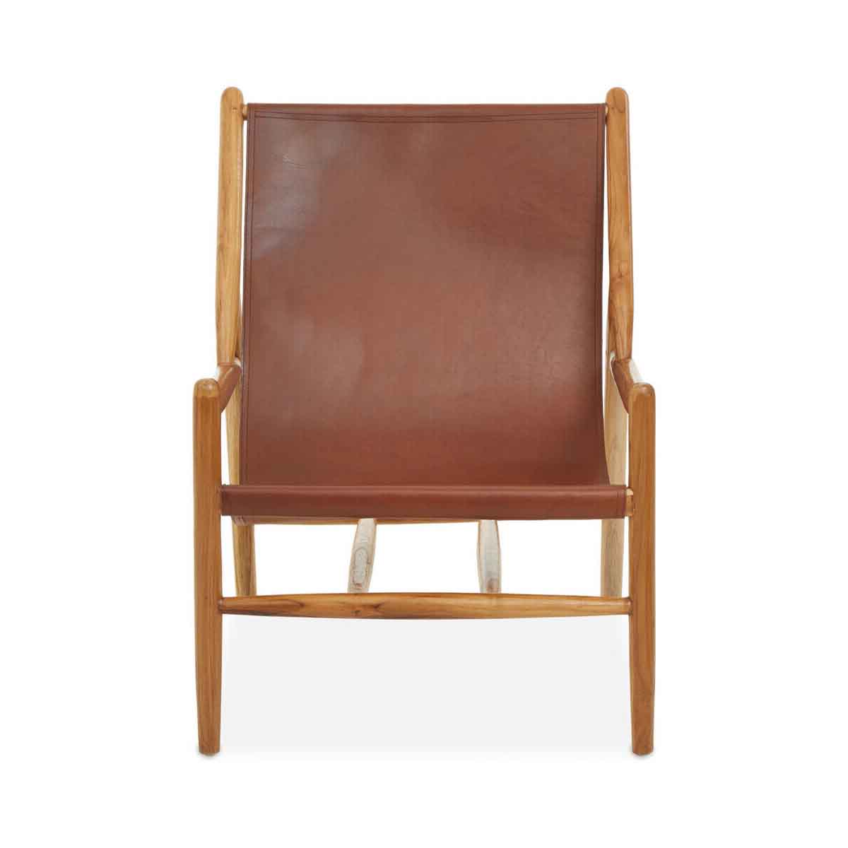 Kendari Antique Dark Brown Leather Chair