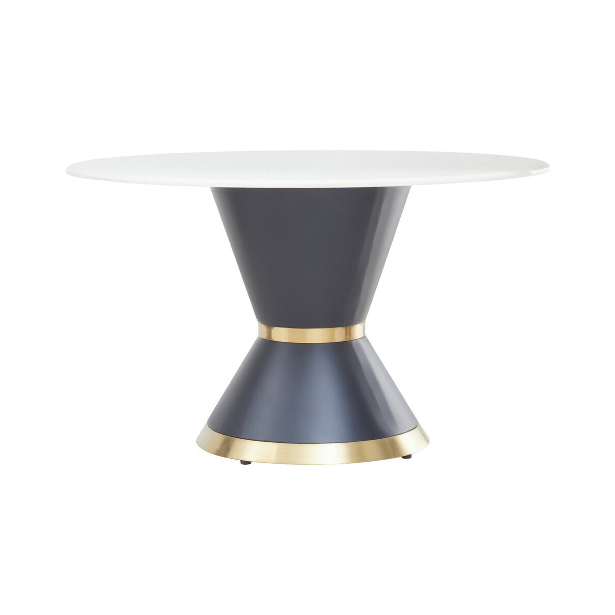 Moda White Faux Marble Top Dining Table