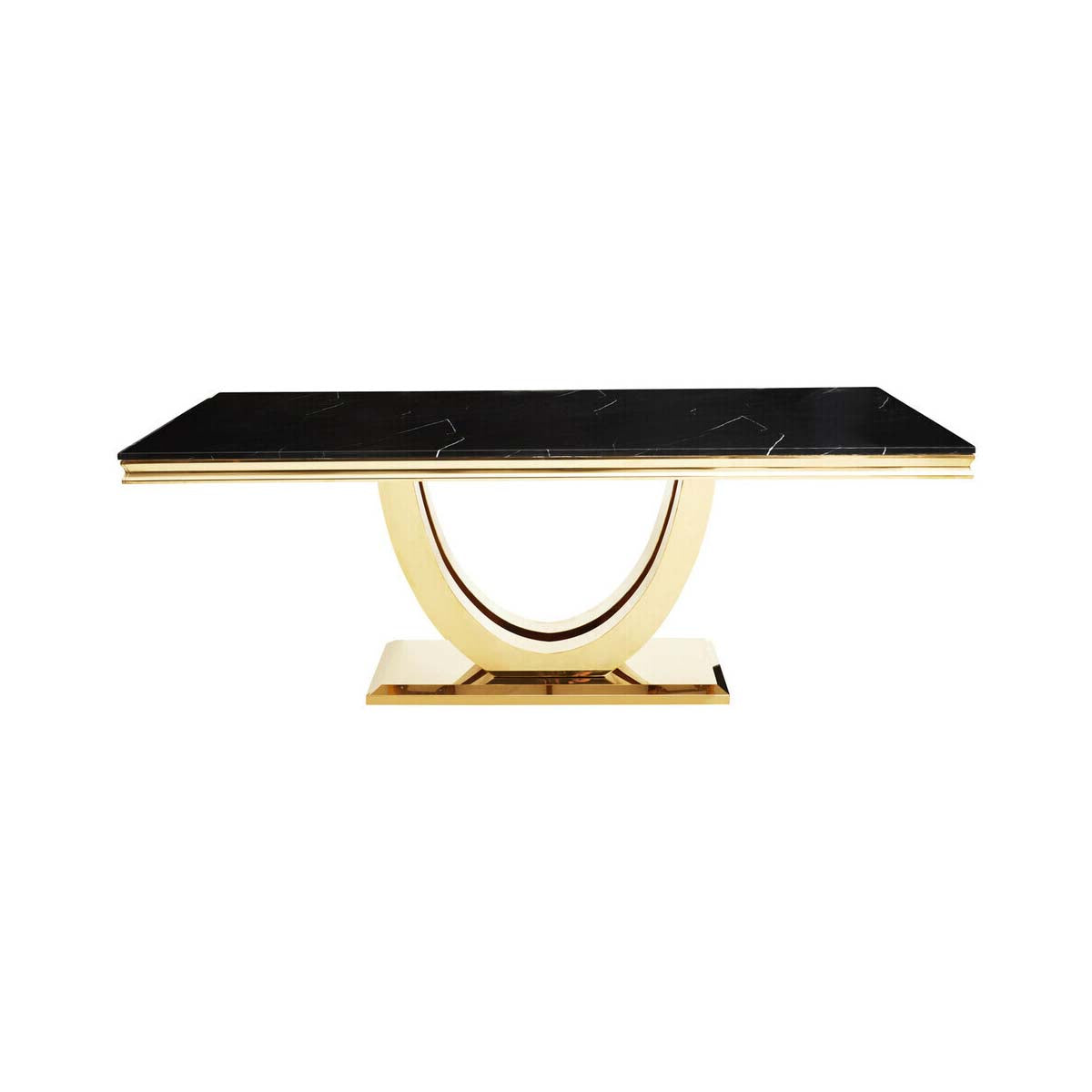 Moda Black Faux Marble Rectangular Dining Table