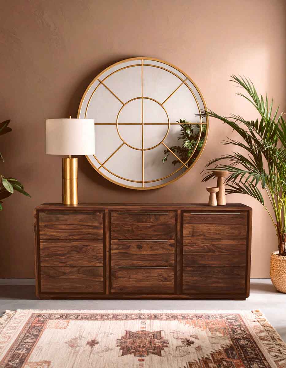 Surati Two Door Three Drawer Sheesham And Acacia Sideboard