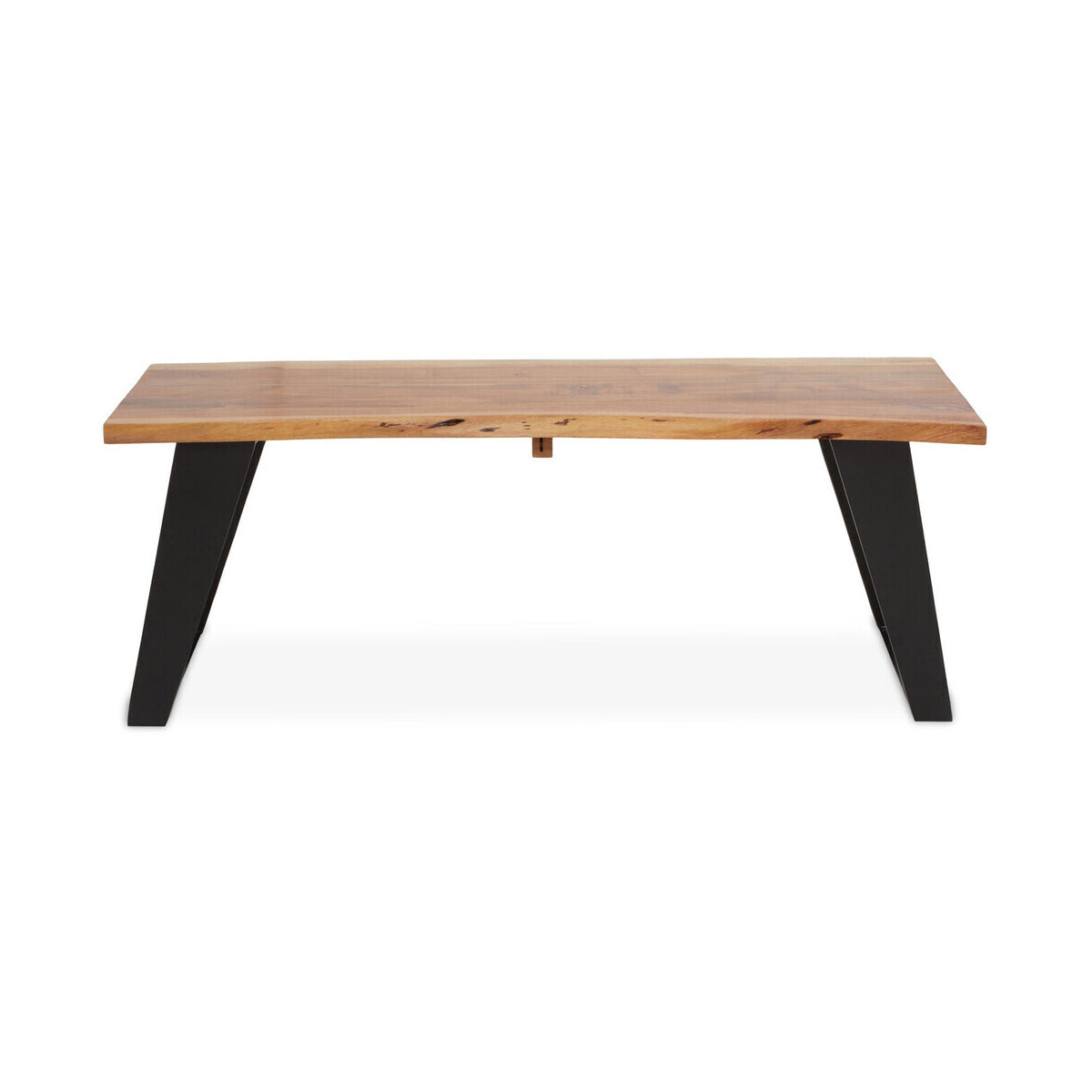Surax Acacia Wood And Looped Iron Base Coffee Table