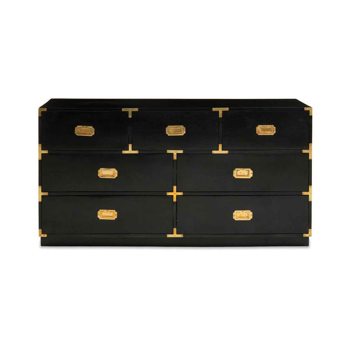 Sarter Seven Drawer Black Mango Wood Chest