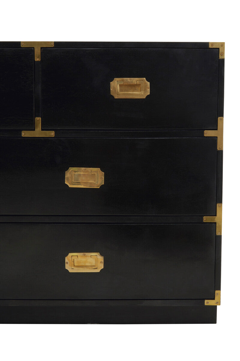 Sarter Seven Drawer Black Mango Wood Chest