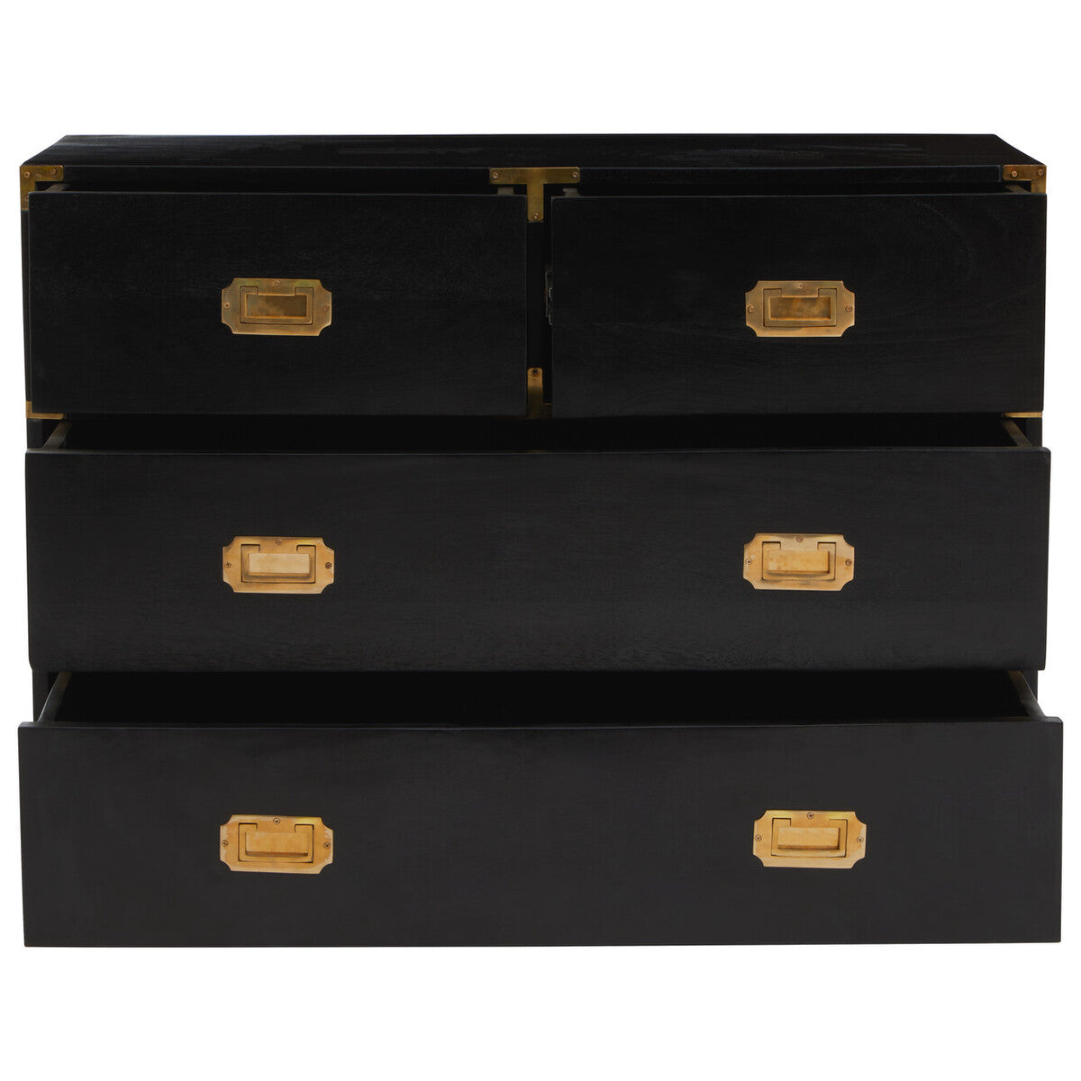 Sarter Four Drawer Black Mango Wood Chest