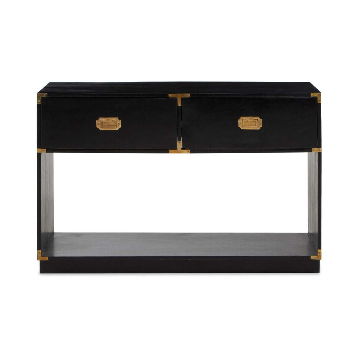 Sarter Two Drawer Black Mango Wood Console Table