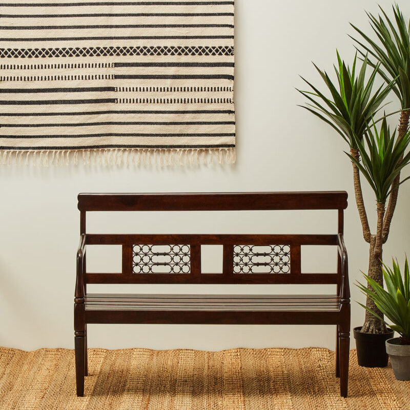 Srina Dark Sheesham Wood Bench