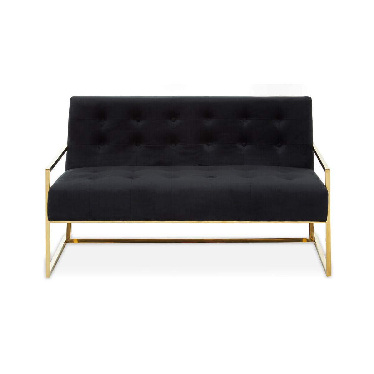 Azalea Two Seat Black Velvet Sofa
