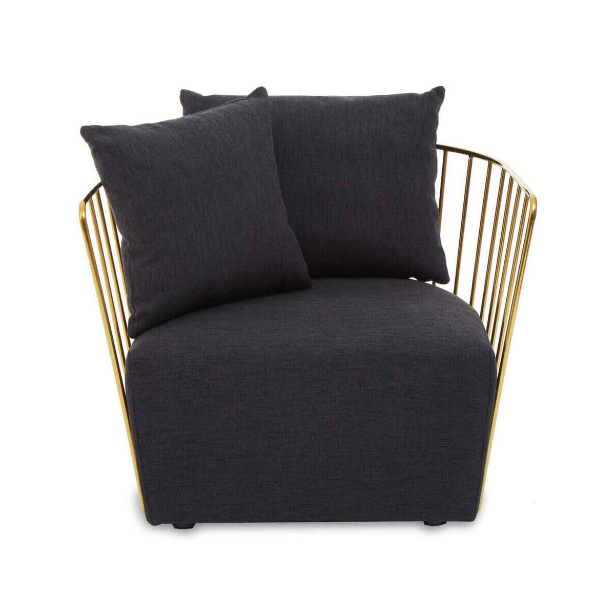 Azalea Black Fabric and Metal Chair