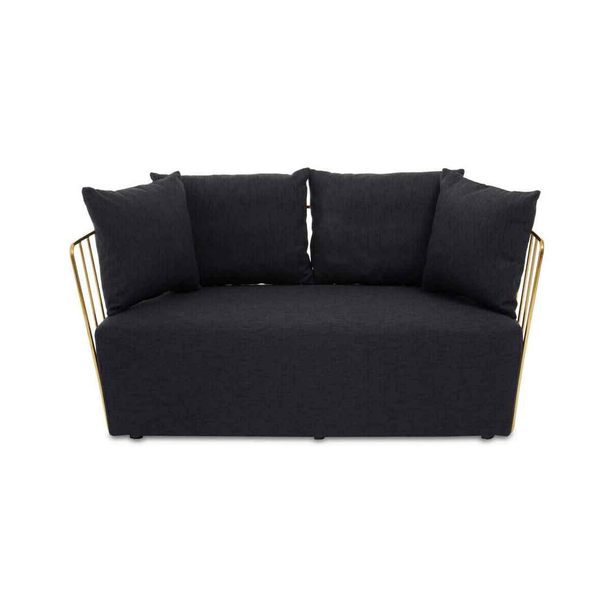 Azalea Two Seat Black Fabric Sofa