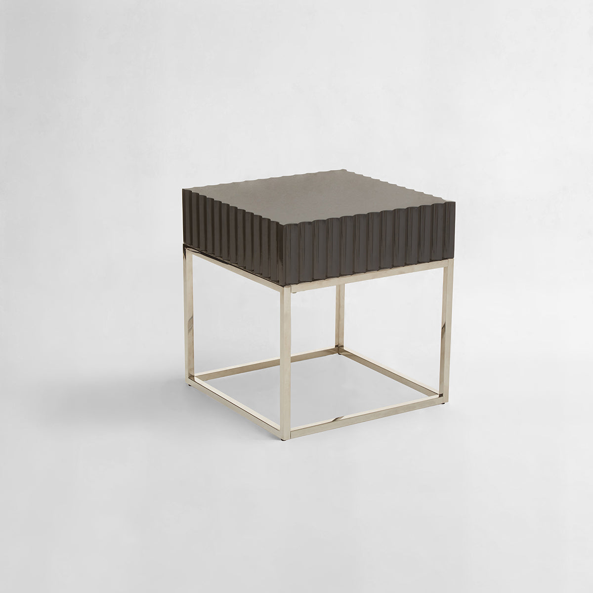 Genoa Grey Hi Gloss Finish Square End Table