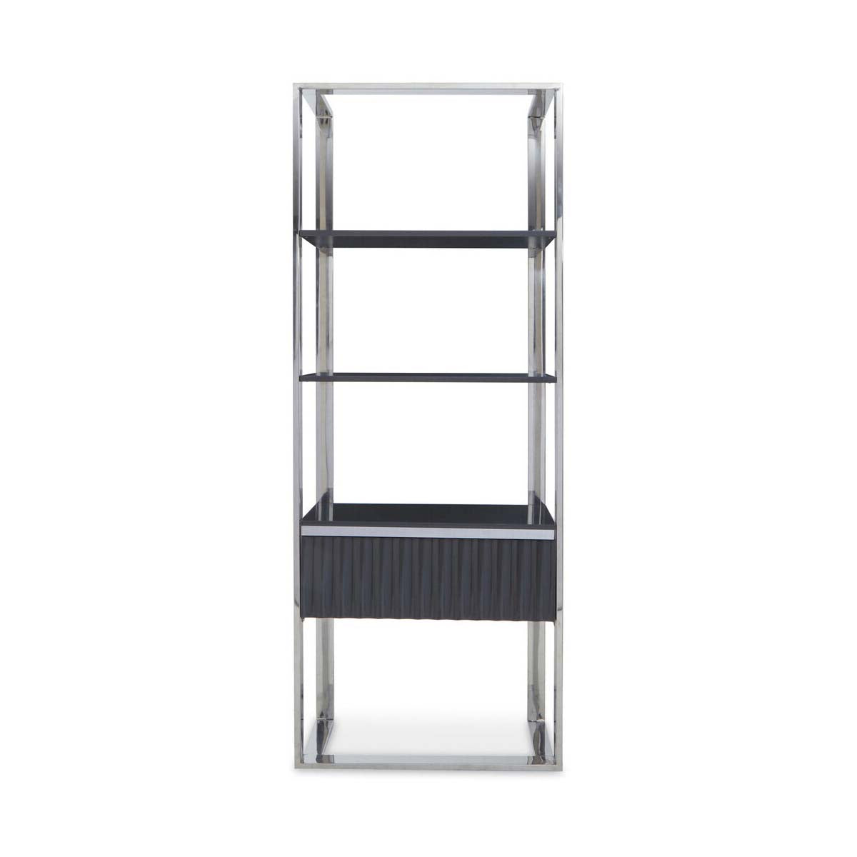 Genoa Hi Gloss Grey Shelf Unit