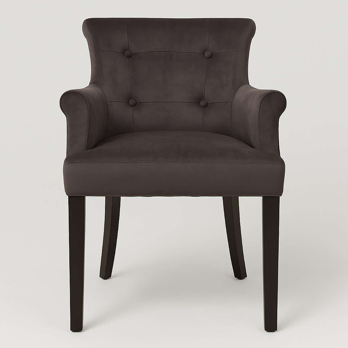 Doucet Grey Velvet Chair With Ring Back