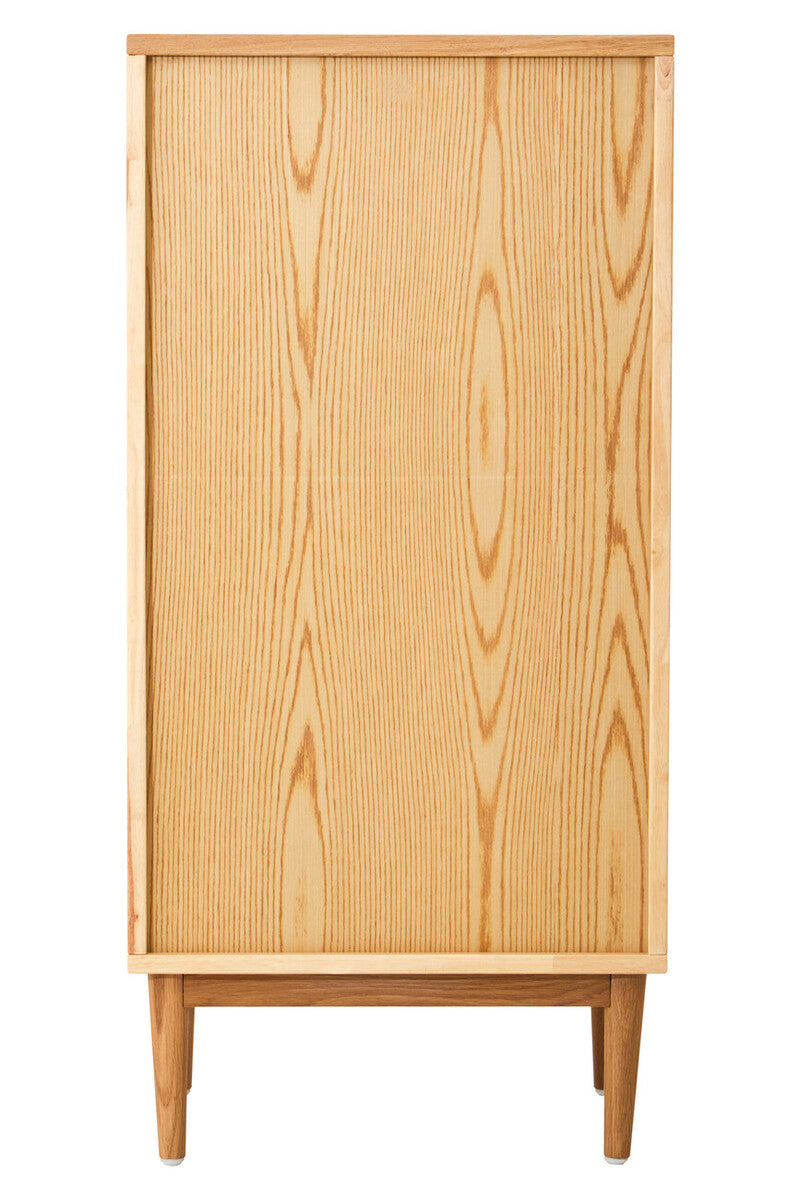 Lyon Rattan and Oak Three Drawer Wood Chest