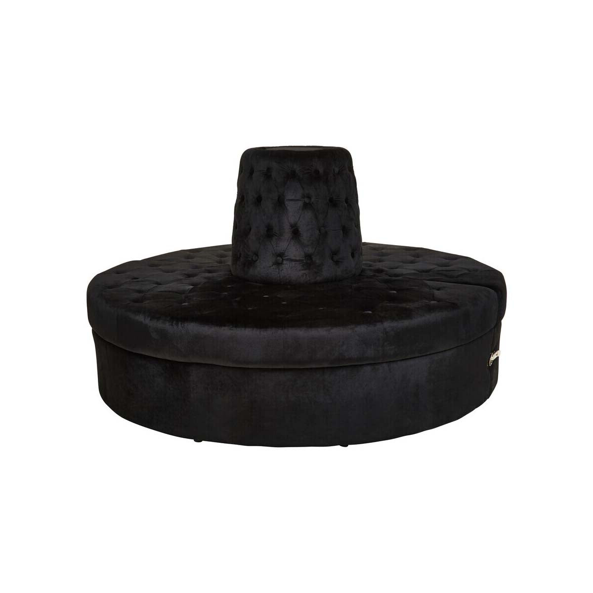 Hartford Black Tufted Round Sofa