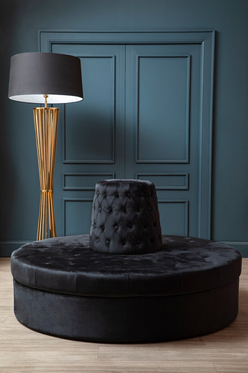 Hartford Black Tufted Round Sofa