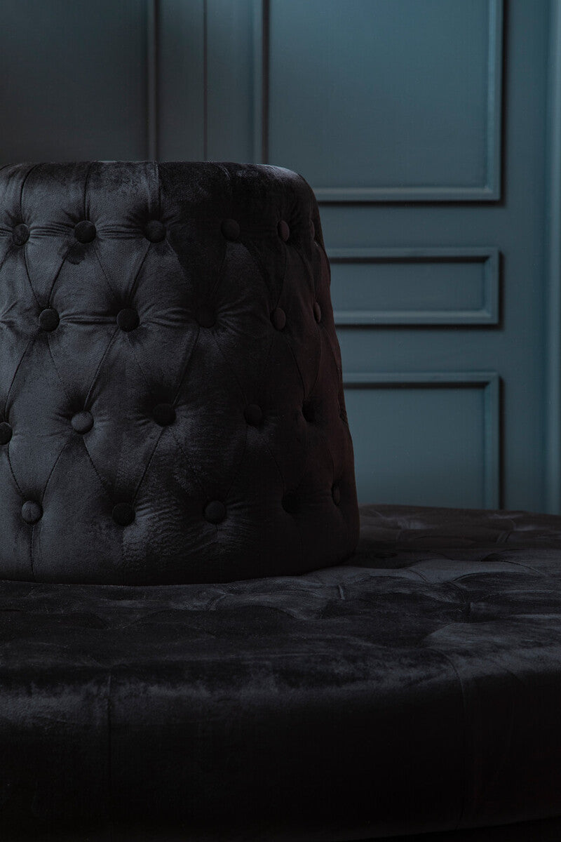 Hartford Black Tufted Round Sofa