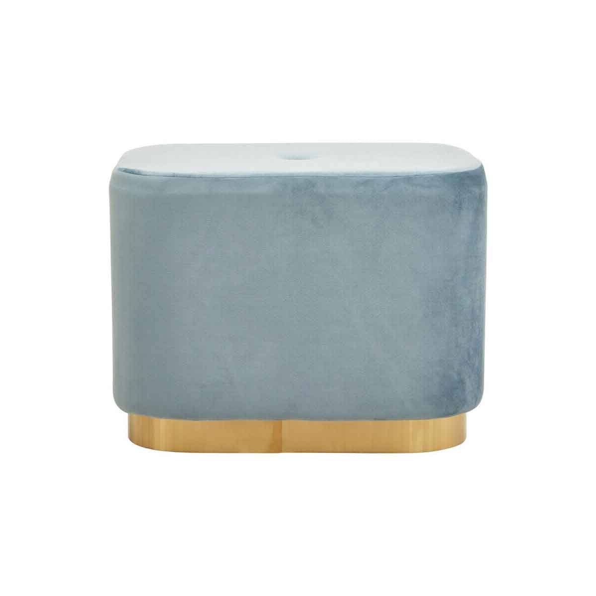 Hartford Blue Stool With Matte Gold Base