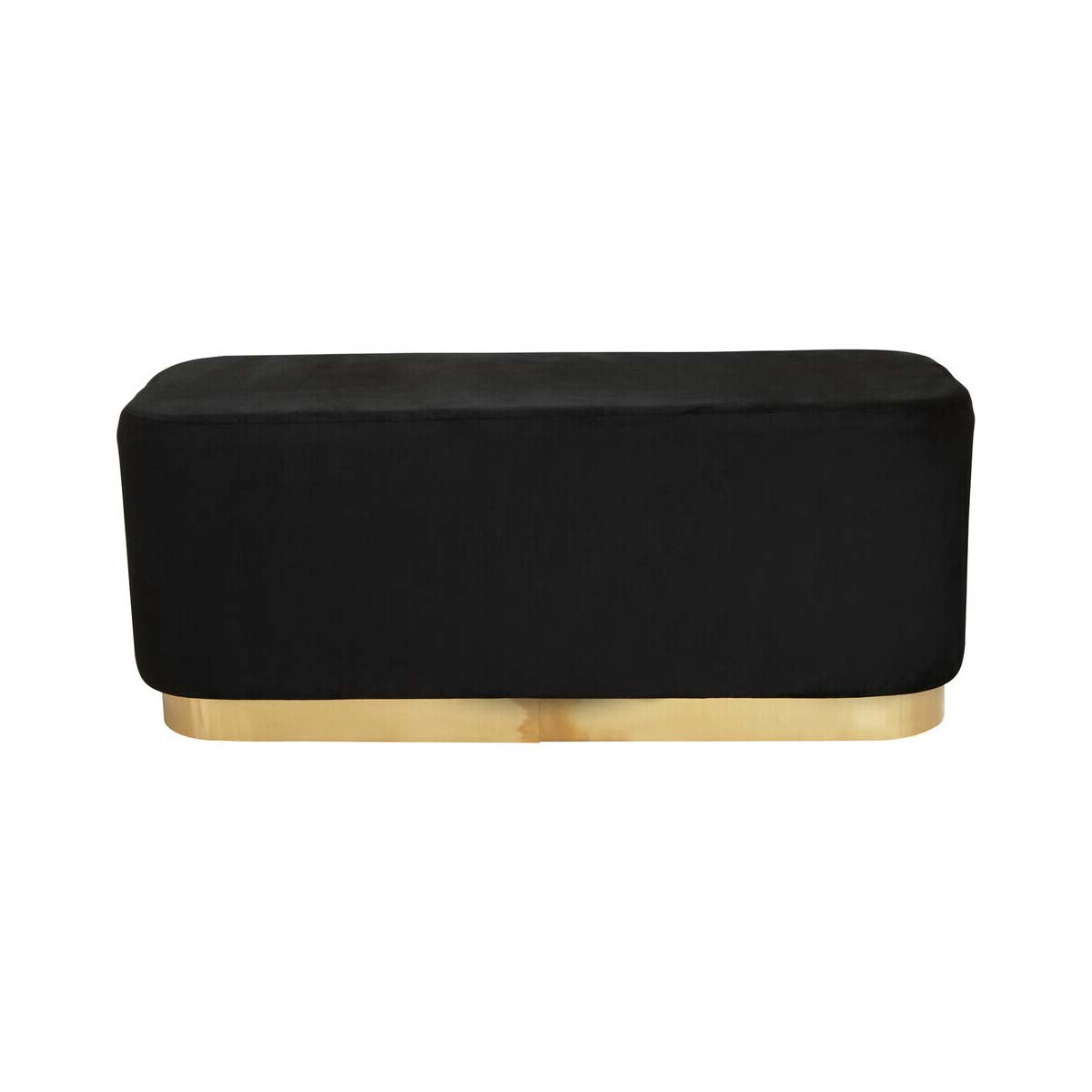 Hartford Rectangular Black Stool With Matte Gold Base