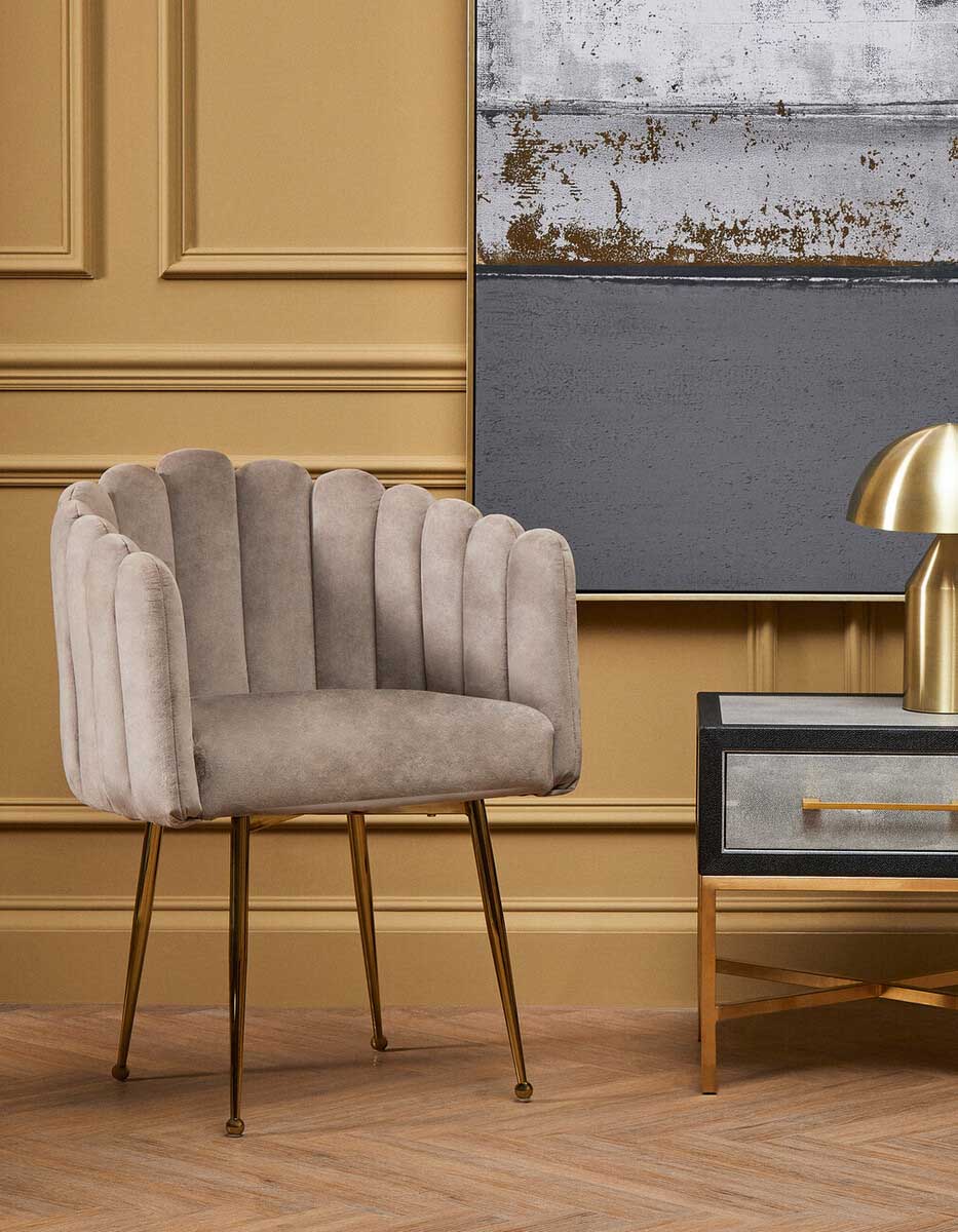 Bari Mink Velvet Dining Chair