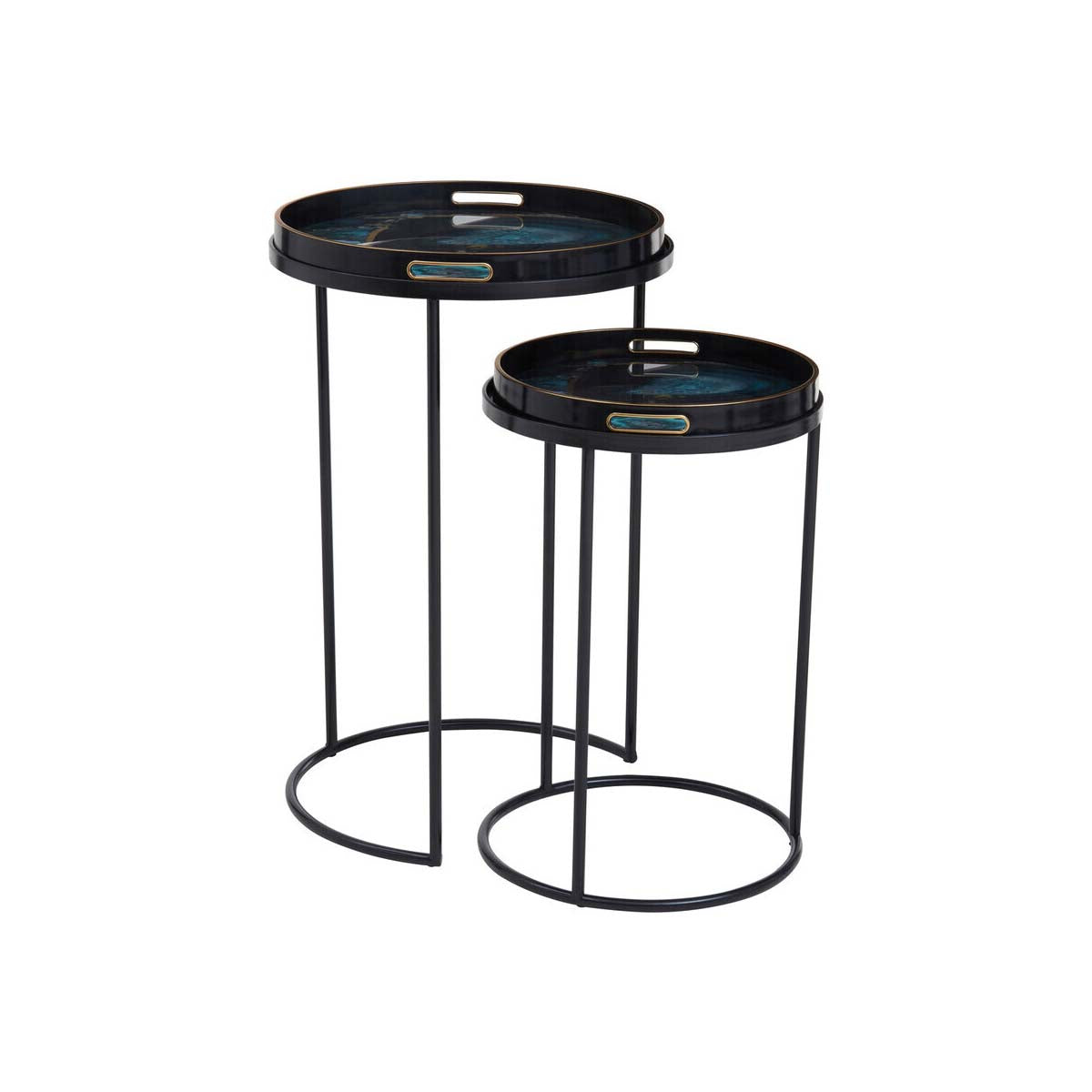 Celina Set Of 2 Nesting Tables with Agate Effect