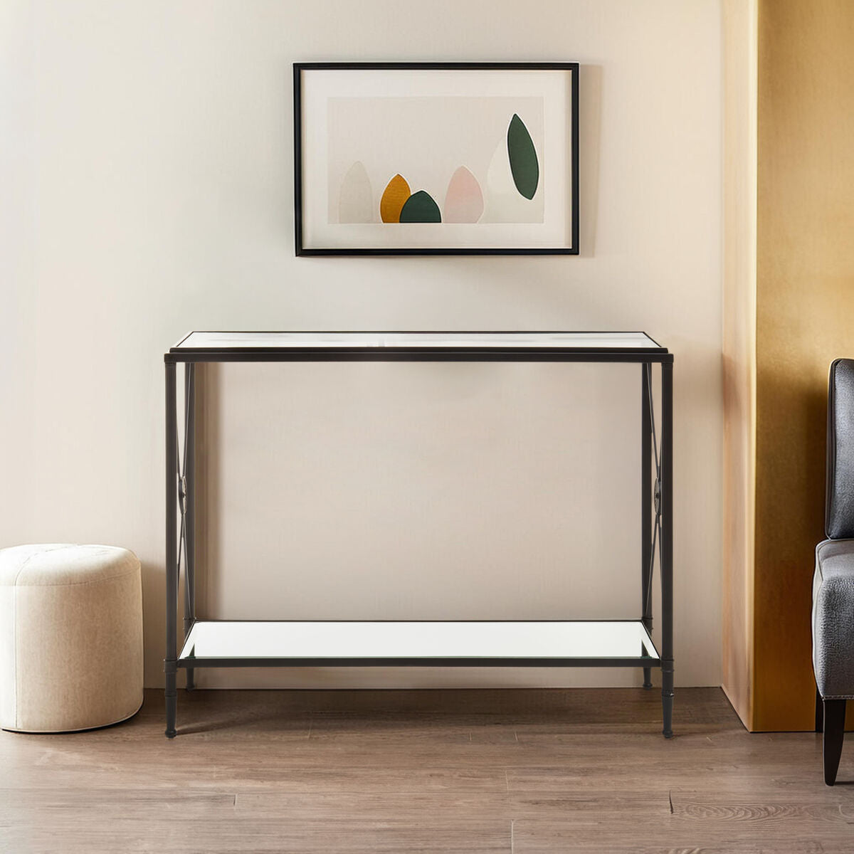 Axis Console Table With Black Finish Frame