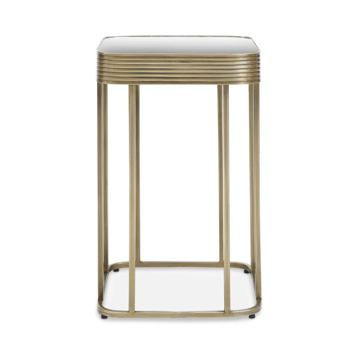 Ella Mirrored Top Side Table With Gold Polished Frame