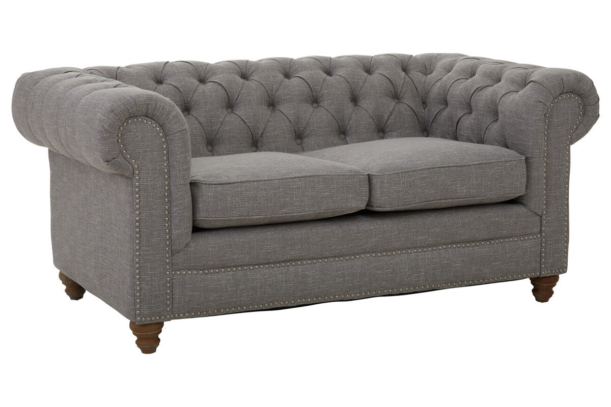 Stella Two Seat Grey Linen Sofa
