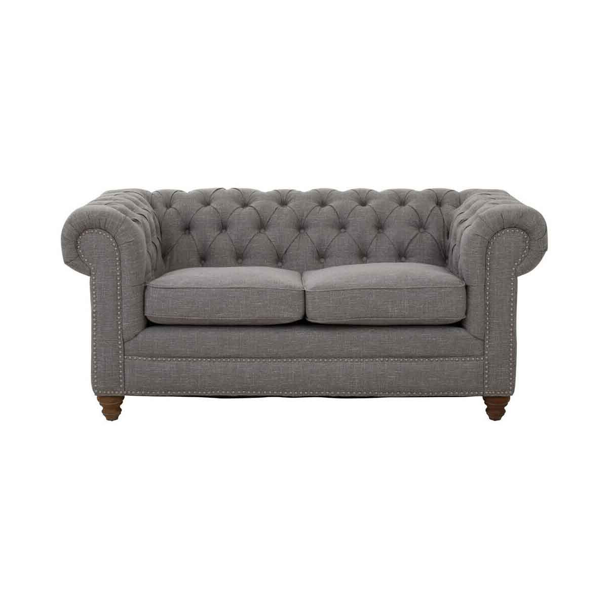 Stella Two Seat Grey Linen Sofa