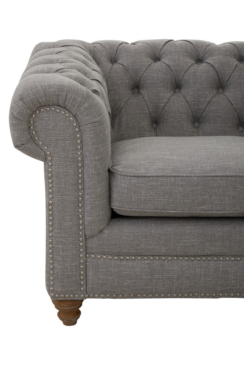 Stella Two Seat Grey Linen Sofa
