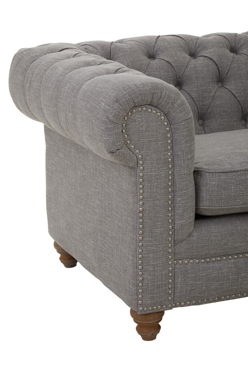 Stella Two Seat Grey Linen Sofa