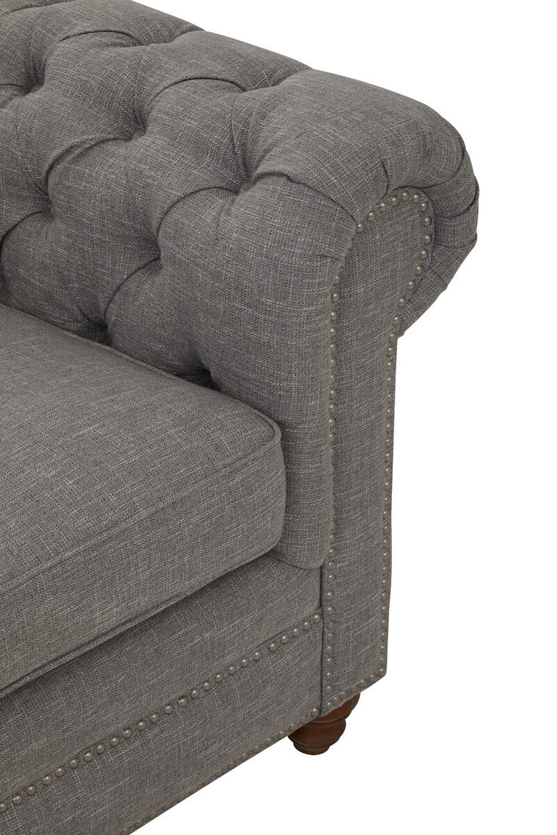 Stella Two Seat Grey Linen Sofa