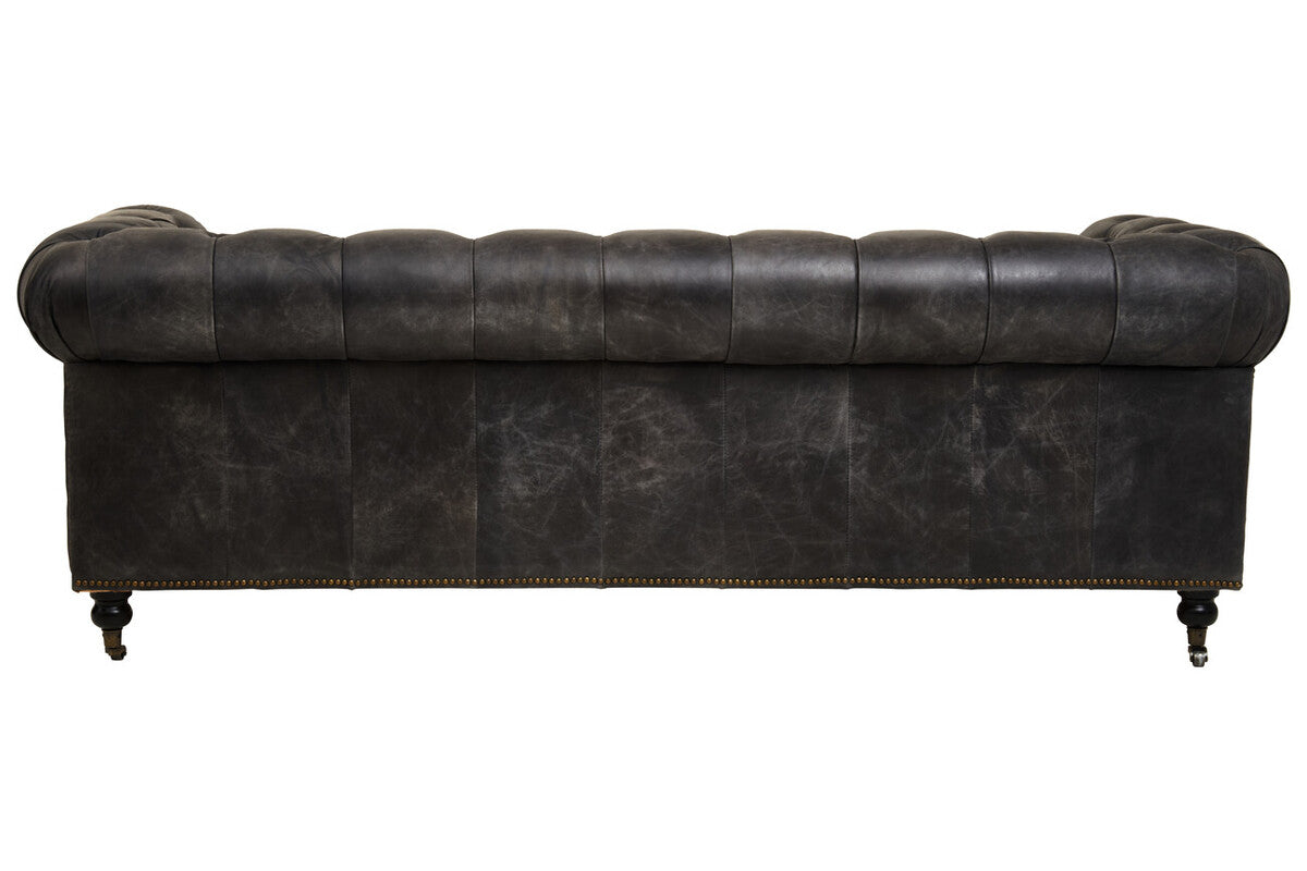 Hoxton Ebony Leather Sofa