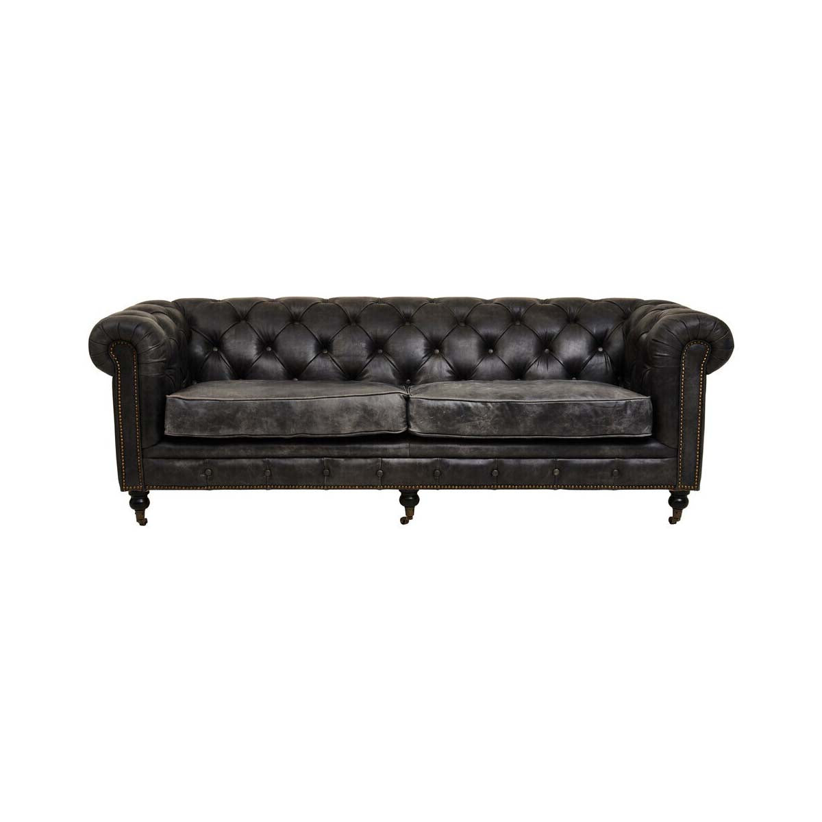 Hoxton Ebony Leather Sofa