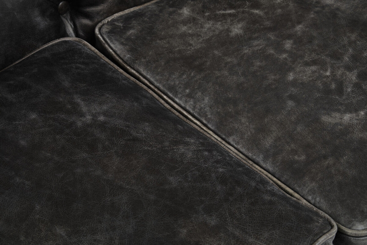 Hoxton Ebony Leather Sofa