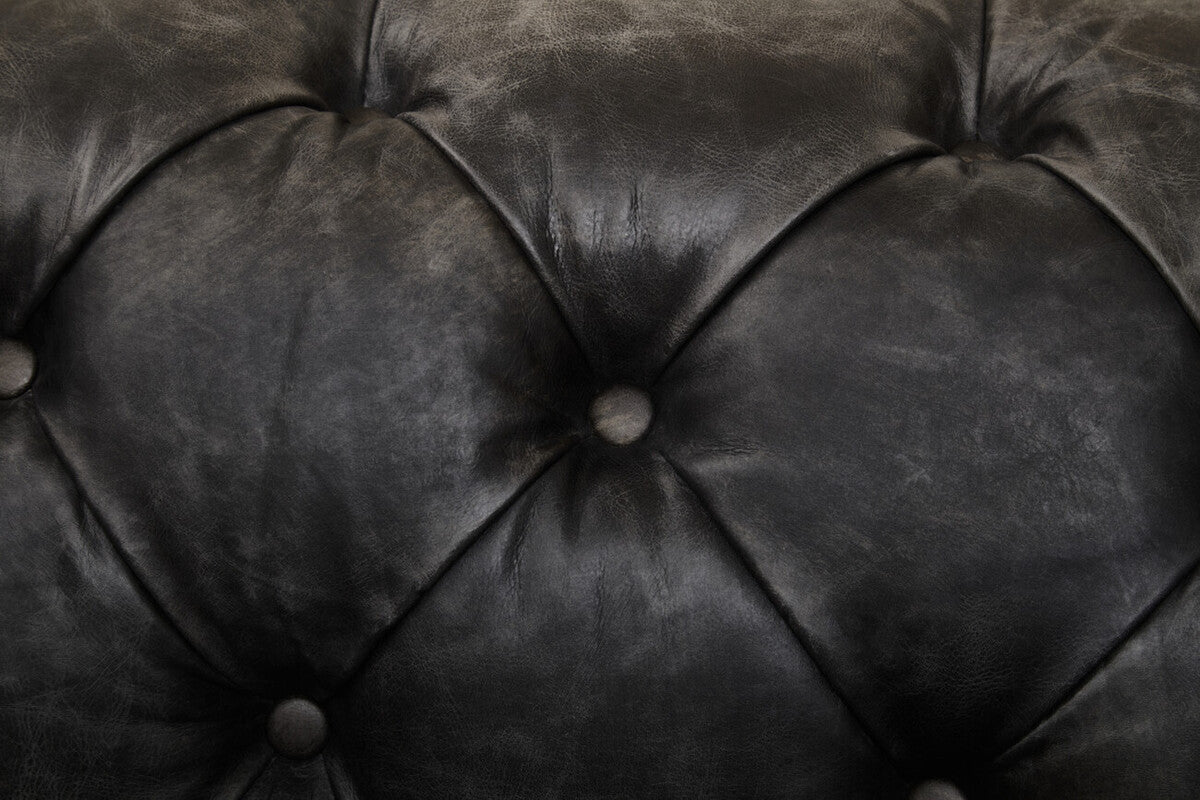 Hoxton Ebony Leather Sofa