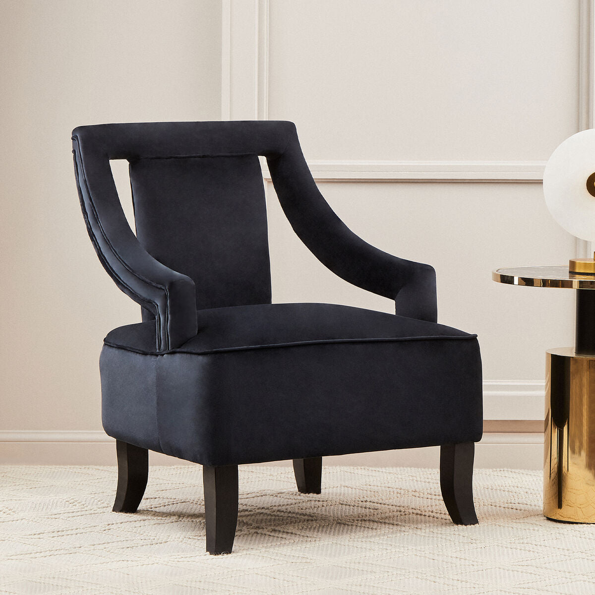 Faye Black Velvet Chair